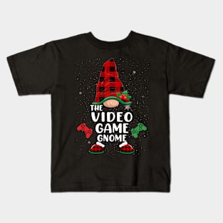 Video Game Gnome Christmas Pajamas Matching Family Group Kids T-Shirt